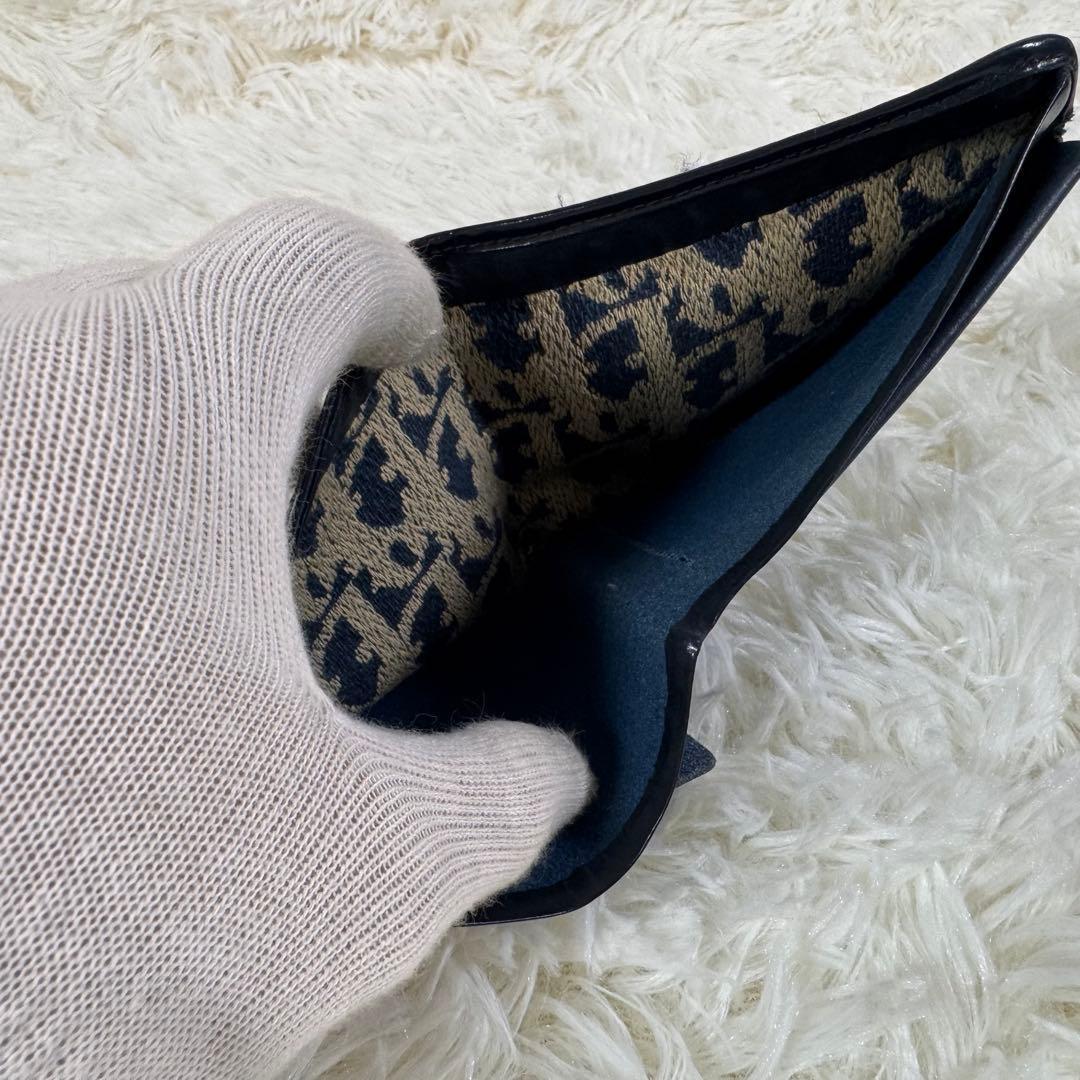 Dior ディオール　折財布　キャンバス　レザー　トロッター　オブリーク　刺繍