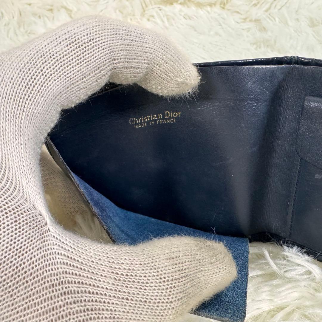 Dior ディオール　折財布　キャンバス　レザー　トロッター　オブリーク　刺繍