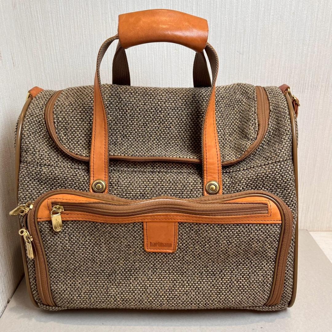 【美品】Hartmann ハートマン ボストンバッグ ツイード レザー 2way