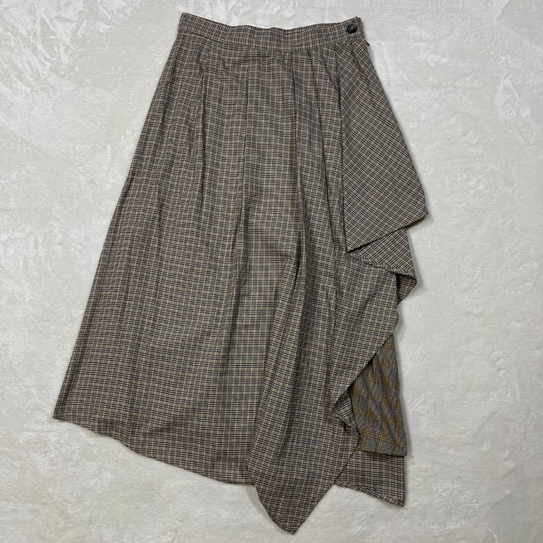 美品 Pal'las Palace チェック柄 変形 日本製 ロングスカート
