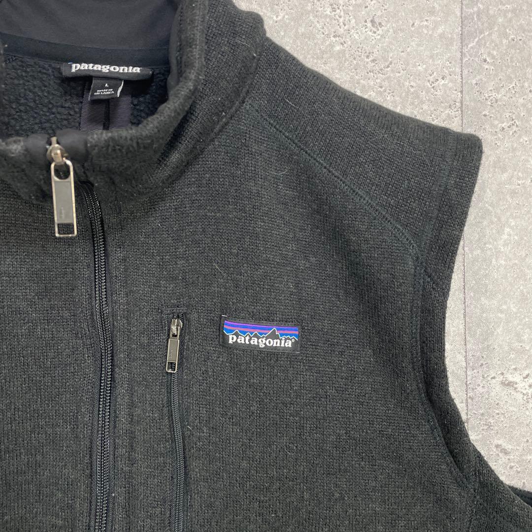パタゴニア　ベターセーター　ベスト　ブラック　刺繍ロゴ　ブラック　古着　L