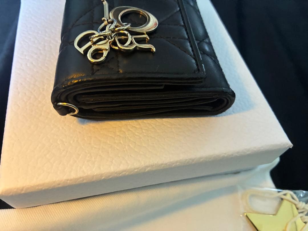 Dior ロータスウォレット ブラック 三つ折り財布