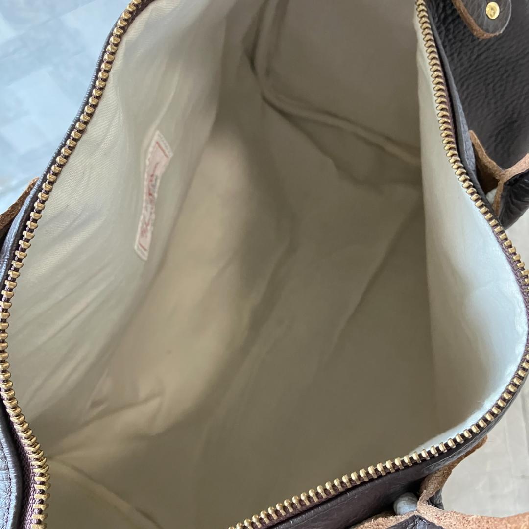 美品◎ヤングアンドオルセン EMBOSSED LEATHER BOSTON S