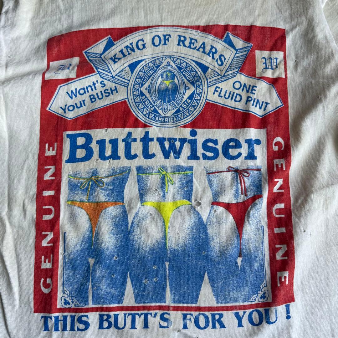 古着 vintage Buttwiser パロディ Tシャツ ホワイト L