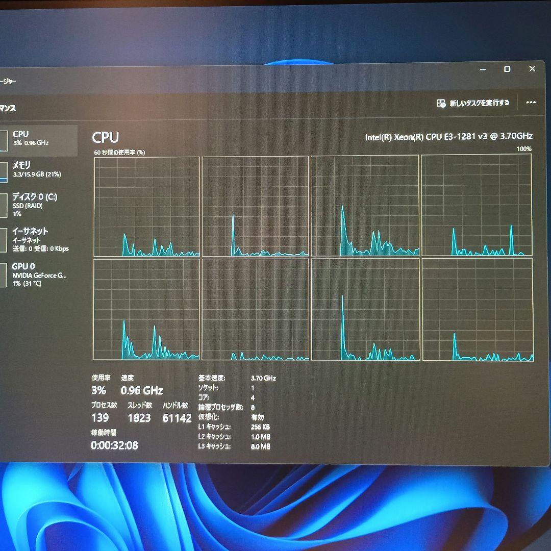 N*g様 DELL Xeon(4C8T)メモリ16GB SSD128GB GTX