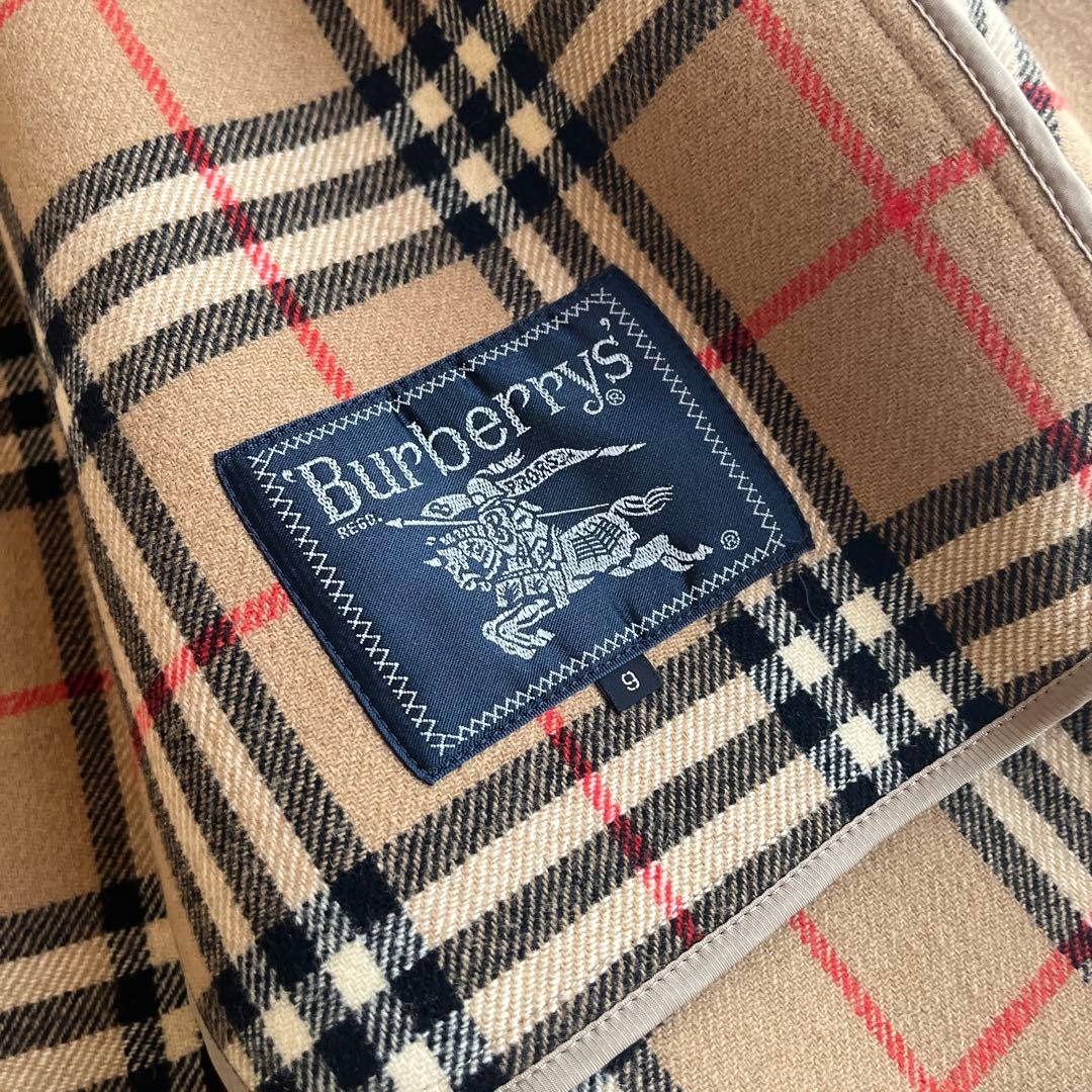 Burberrys カシミヤ混 ダブルフェイス ロングコート 9号 金ボタン