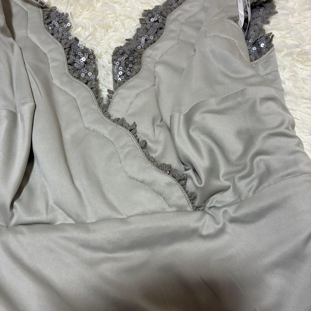 【タグ付き】タダシショージ　Vネック レース スパンコールドレス　サイズ10