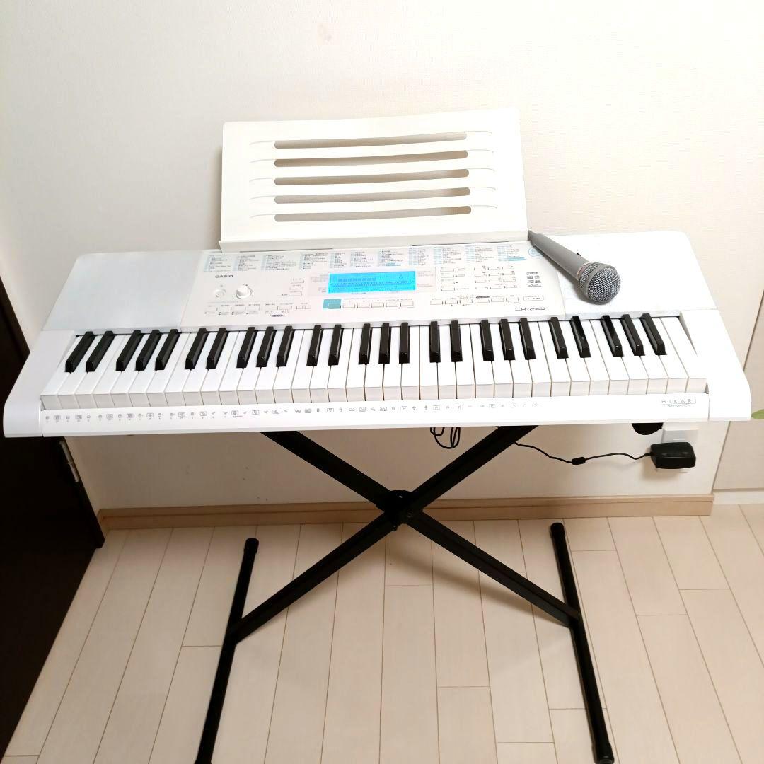 CASIO LK-223 光ナビゲーション 電子キーボード 61鍵 スタンド付き