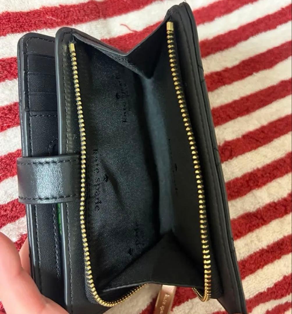 kate spade 二つ折り財布 キルティング【ブラック】