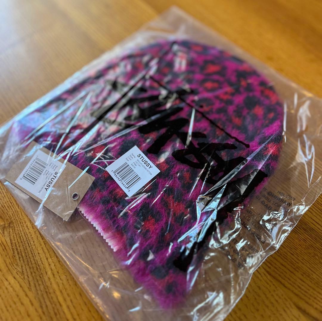 新品 HO25 ステューシー Leopard Pattern ニットキャップ