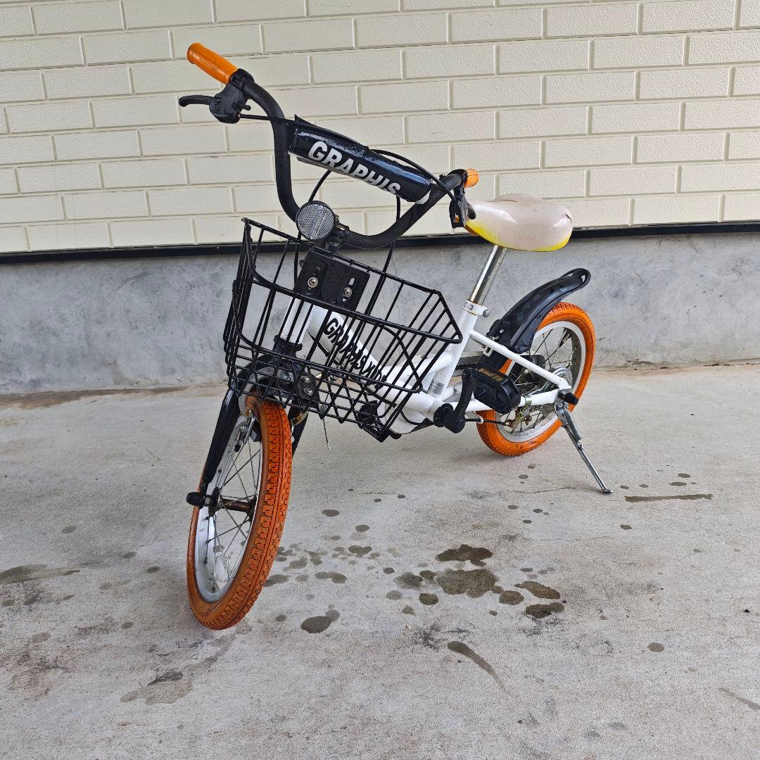 ✨【送料込！】幼児用自転車 14インチ ホワイト×オレンジ✨