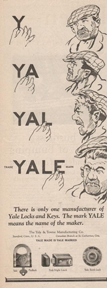 《p1036》【希少極ミニサイズ】 アンティーク YALE 南京錠 １９０２年