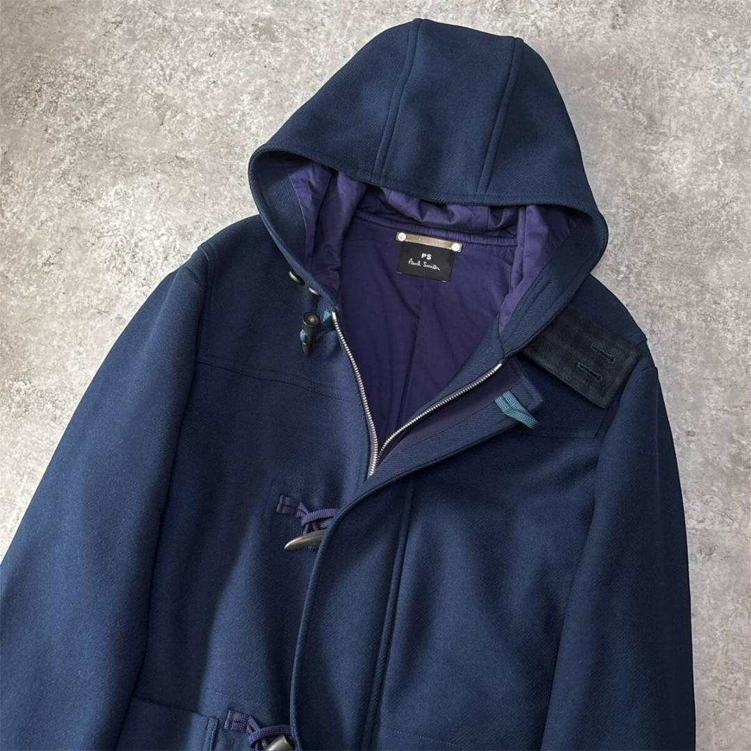 美品 近年モデル ポールスミス ロング ダッフルコート XL L2 ネイビー
