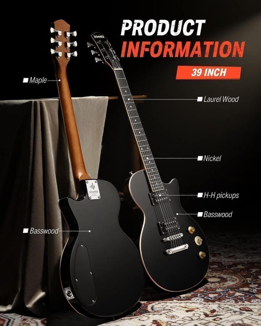【M2703-233-180】エレキギター 初心者セット LPタイプ 39インチ