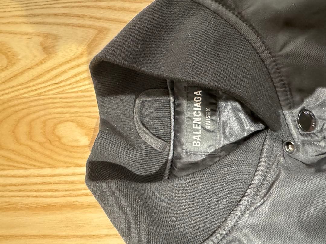 BALENCIAGA PARIS ブルゾン ボンバージャケット 黒 刺繍ロゴ S
