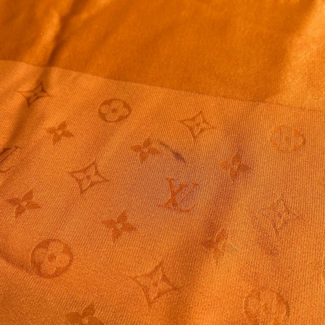 ルイヴィトン　LOUIS VUITTON　モノグラムスカーフ　ショール　オレンジ
