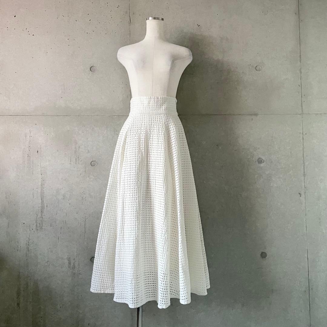 美品CLANEクラネDOT MESH SKIRTドットメッシュスカートS