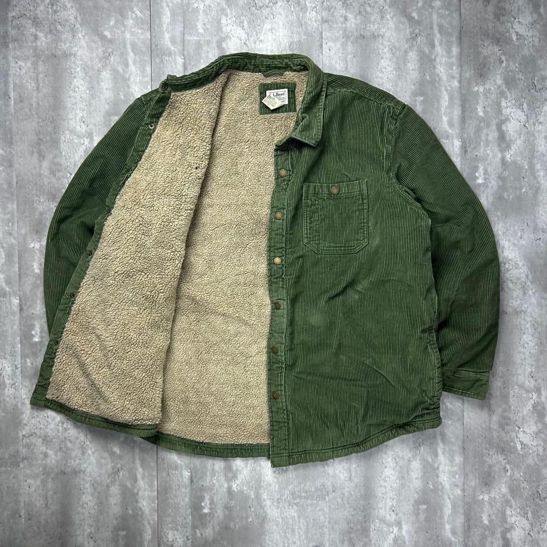 エルエルビーン 内ボア コーデュロイジャケット グリーン XL 6238