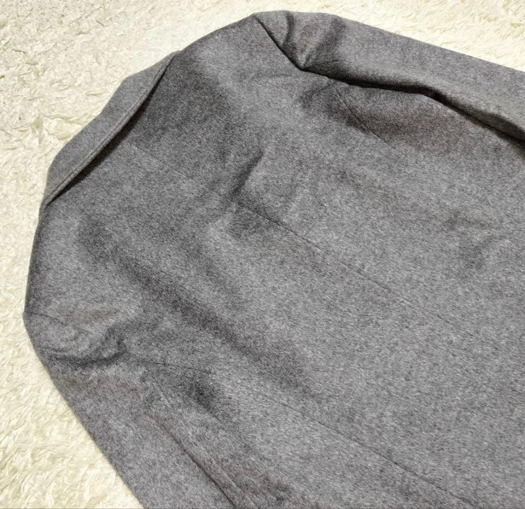 【美品】23区 スタンドカラーコート カシミヤ100% グレー 比翼 38