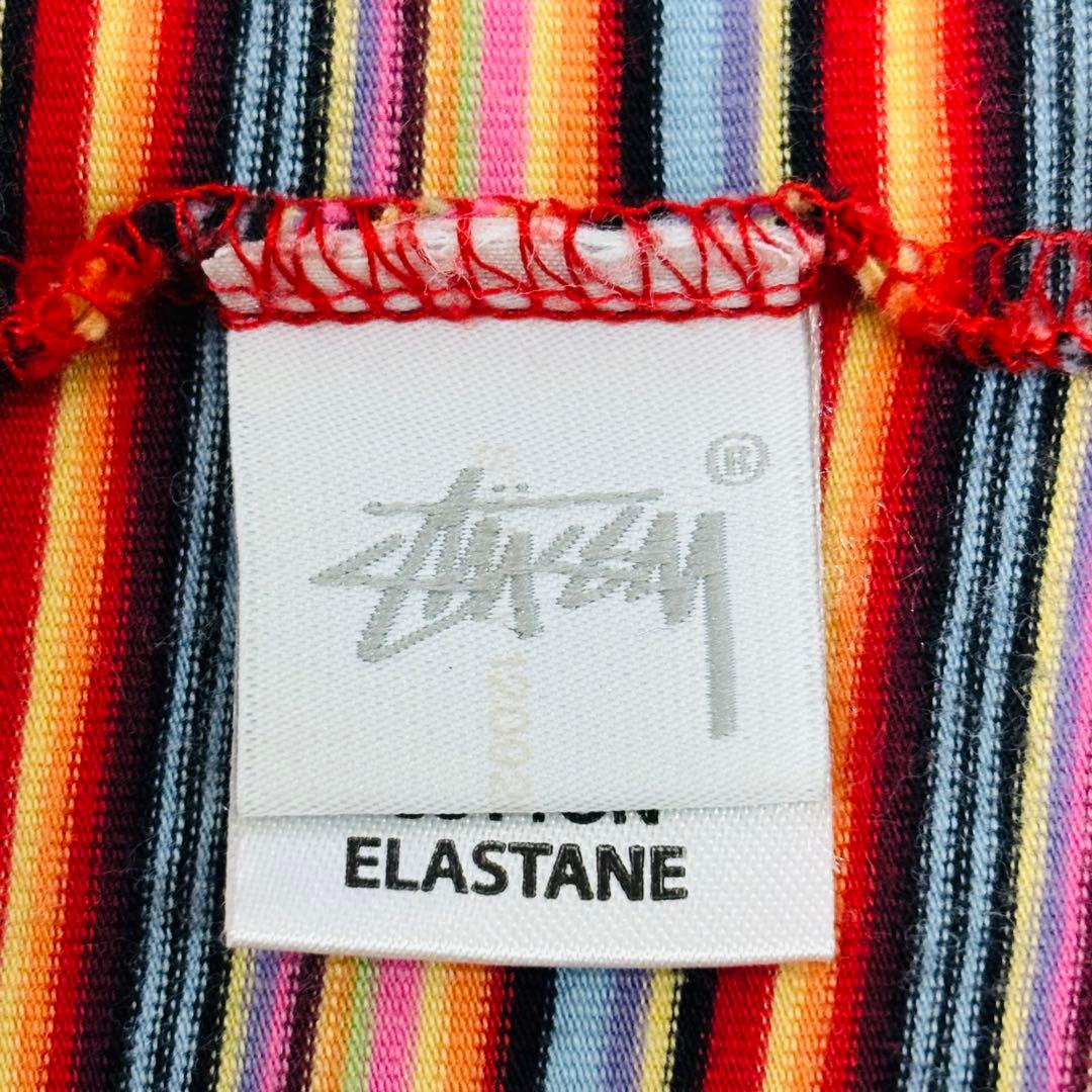 激レア 美品 ステューシー マルチボーダー キャミソール タンクトップ ロゴ