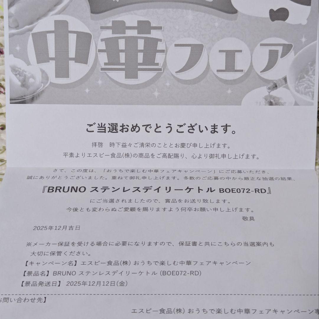 【新品未使用】BRUNO ステンレスデイリーケトル レッド 電気ケトル