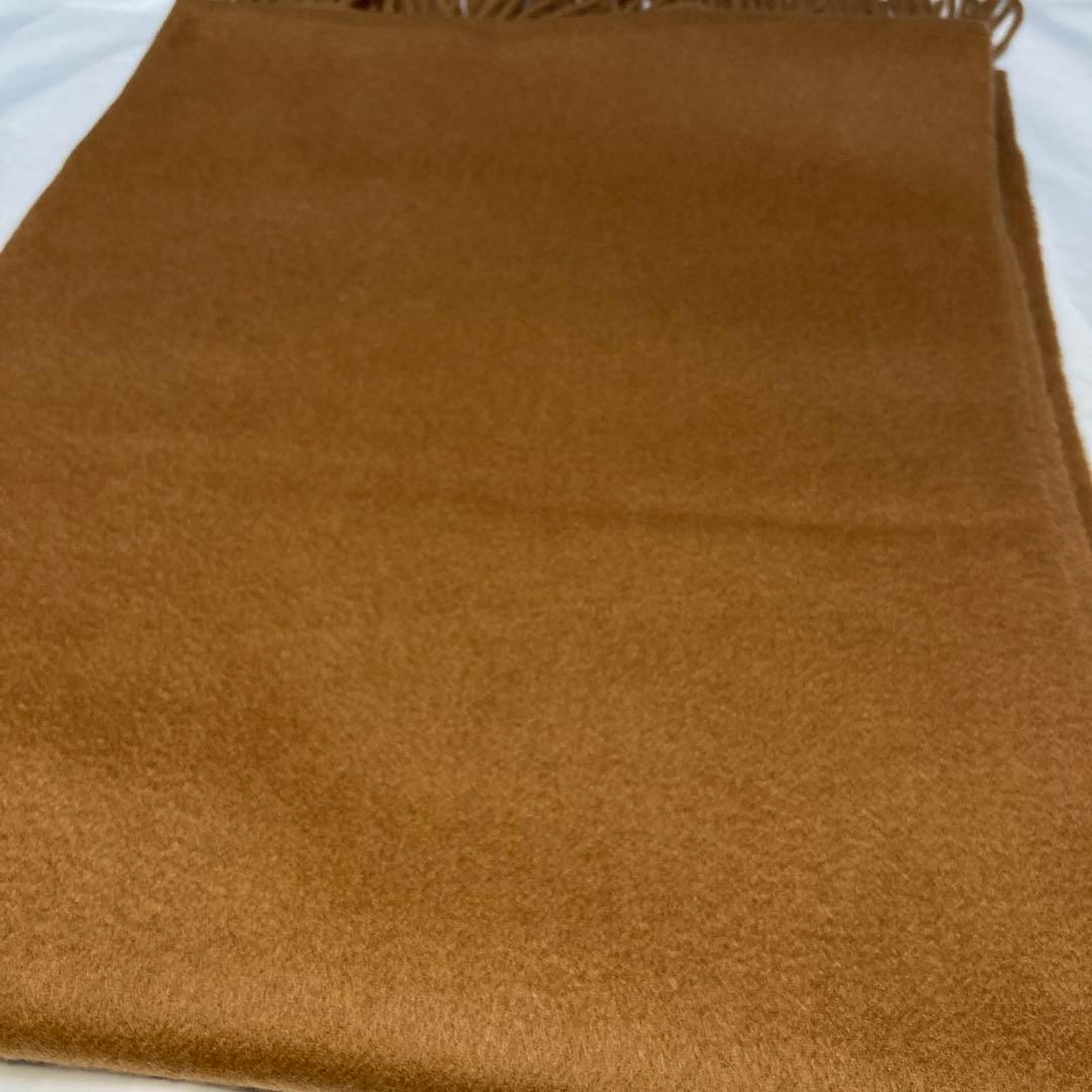美品 ジョンストンズ カシミヤ100％ 大判ストール ダークキャメル 国内正規品