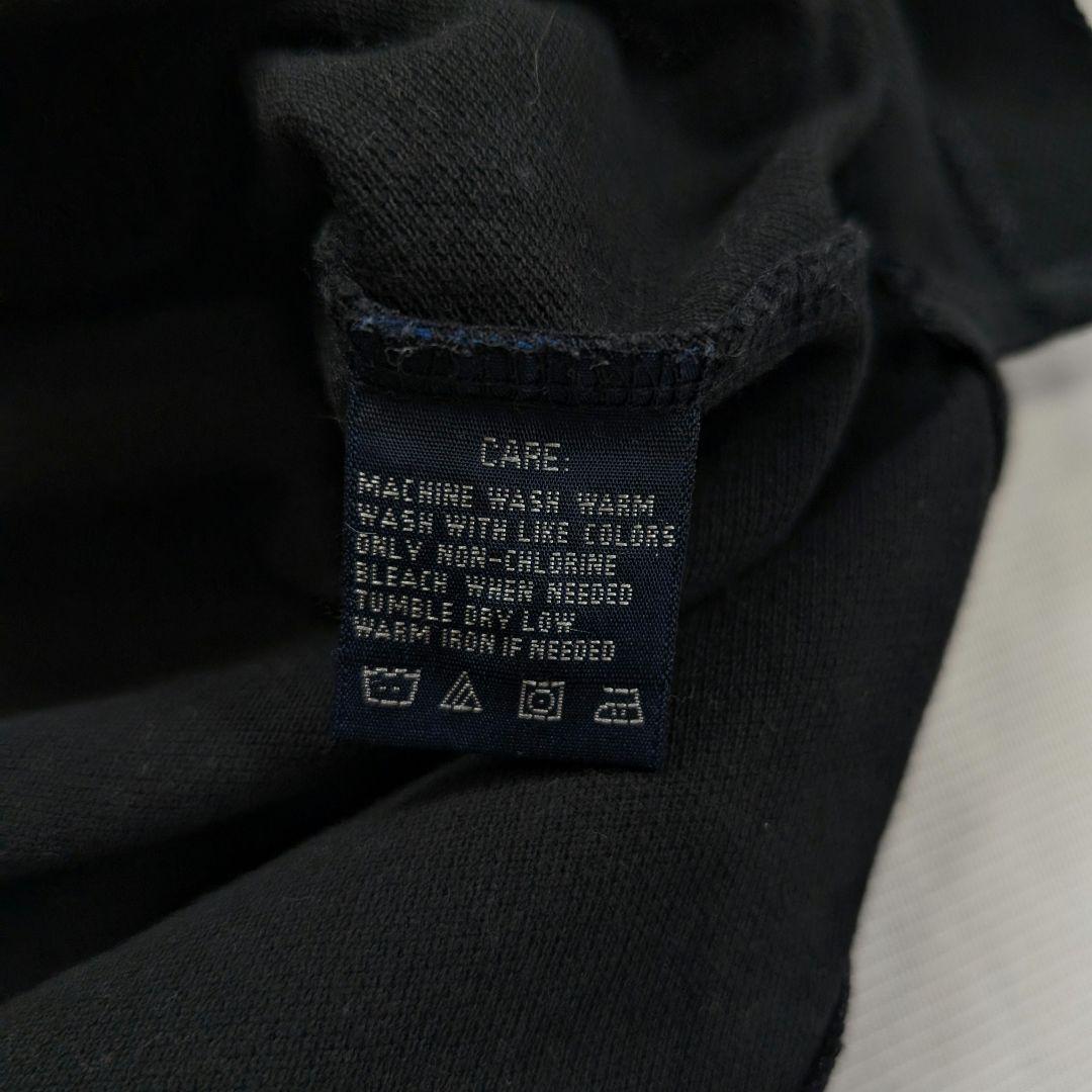 【RALPH LAUREN】00sロゴ刺繍鹿の子生地スキニーポロシャツ　ブラック