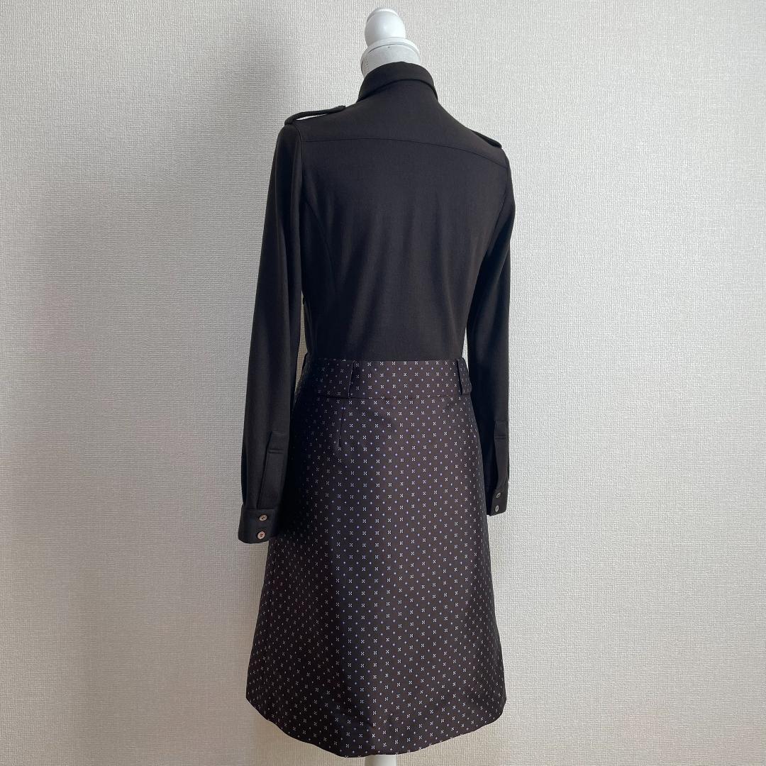 アクアスキュータム Aquascutum 切替ワンピース 8 日本製 美品