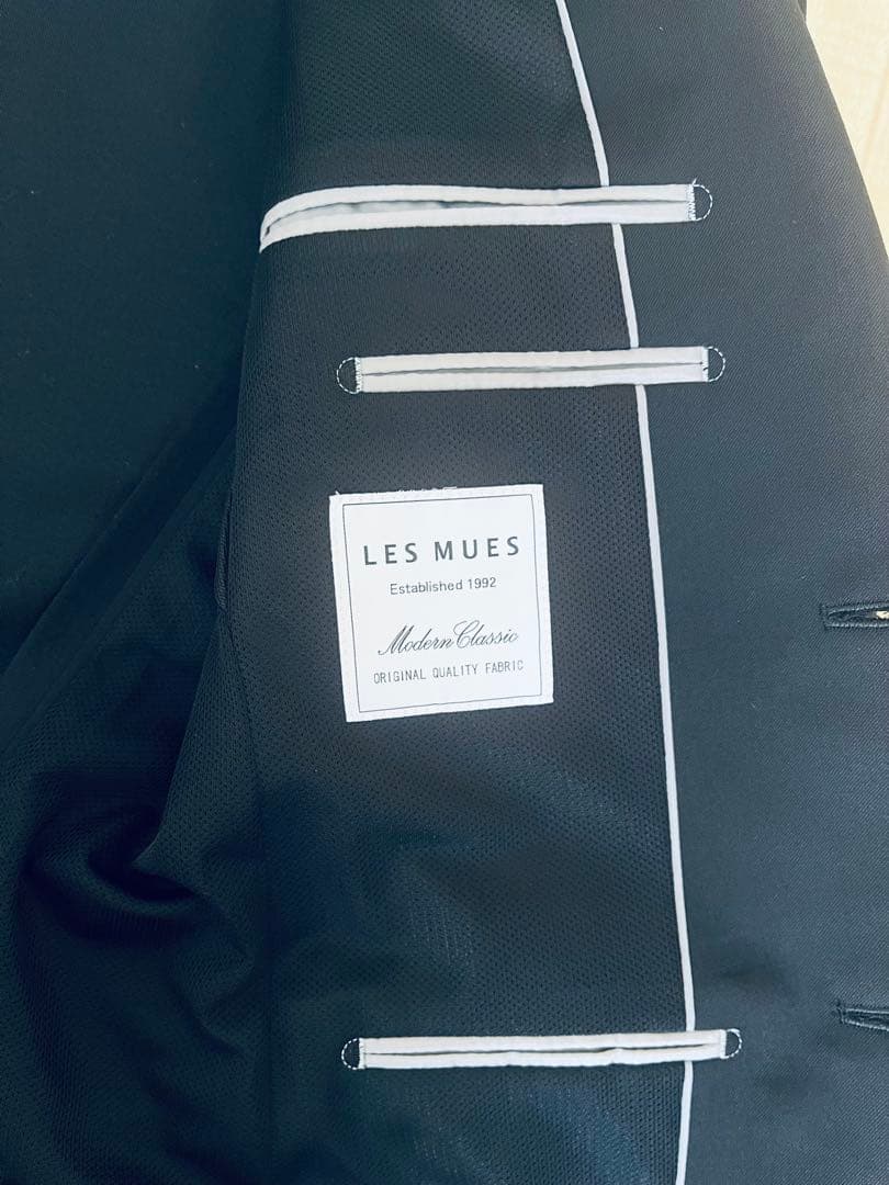 【一度のみ着用】LES MUES メンズスーツ 上下セット A5 黒 大学入学式