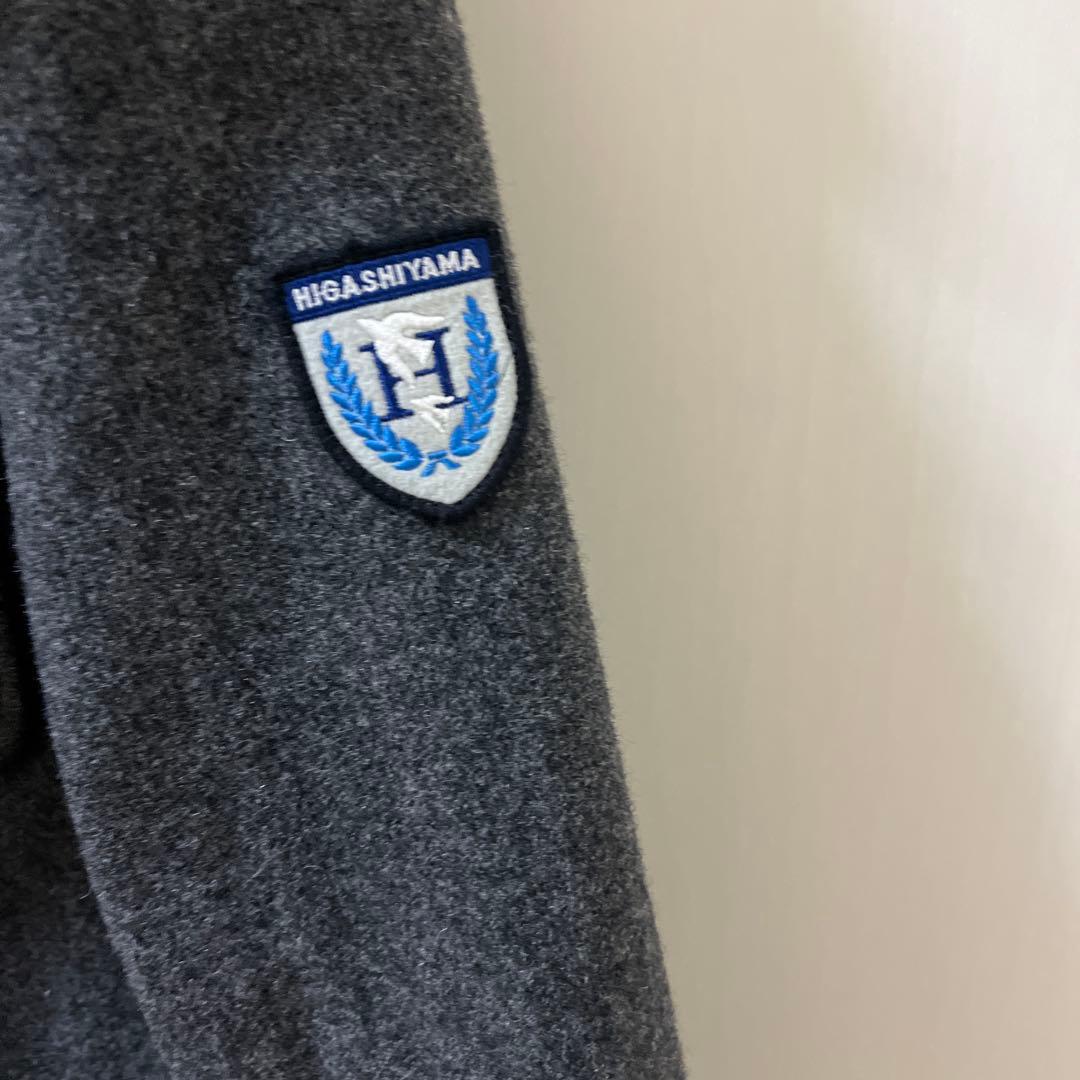 東山高校　HIGASHIYAMA フード付きダッフルコート サイズ15 グレー