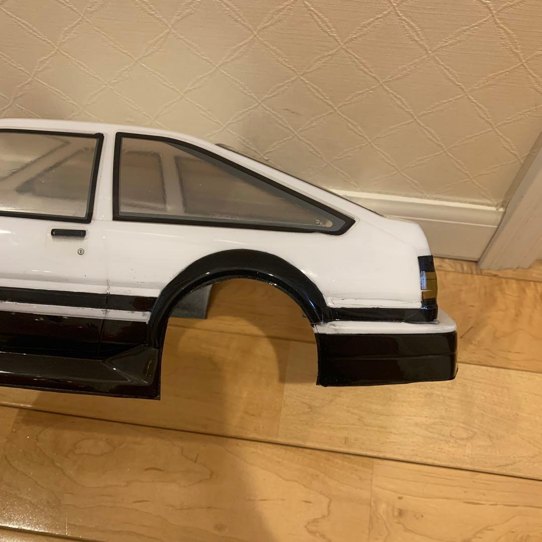 メカ無しタミヤ　ラジコンTL-01シャーシ　HPI AE86トレノボディ状態悪い