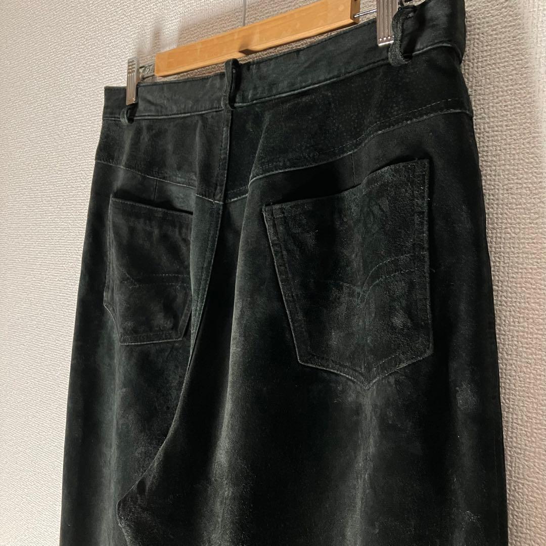 レザー パンツ スウェード ブラック 黒