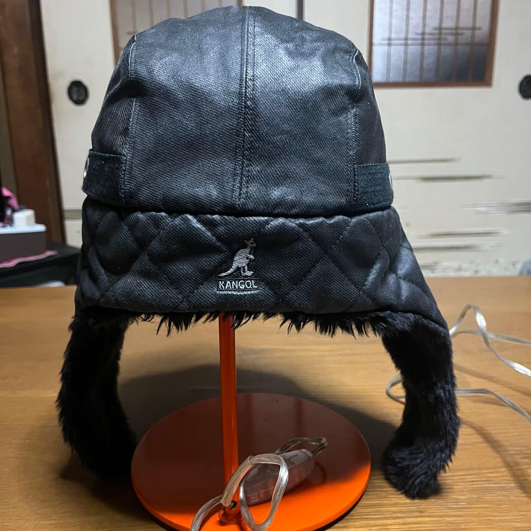 KANGOL ブラック フライトキャップ
