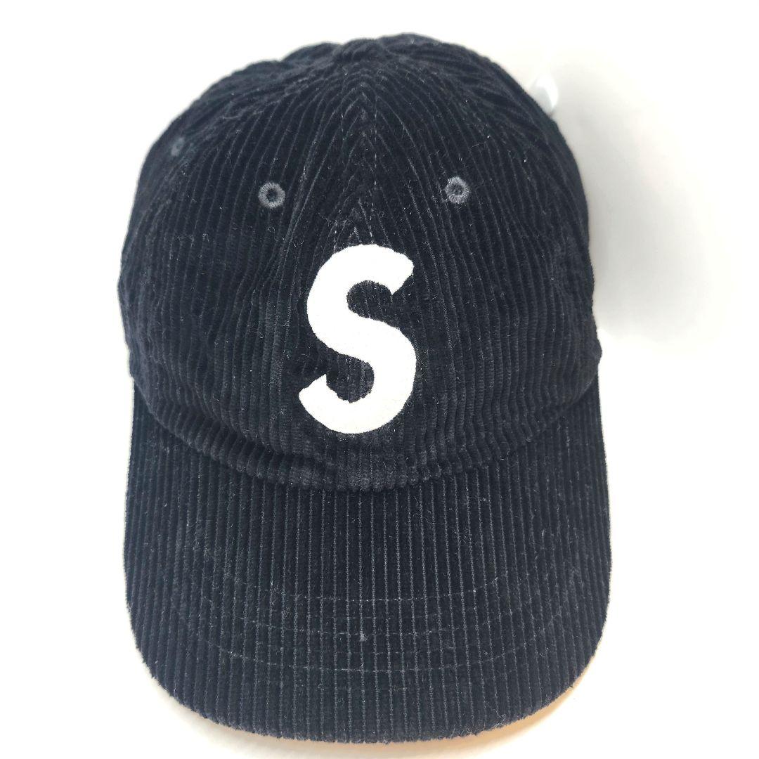 SUPREME 　シュプリーム　コーデュロイ キャップ 　Sロゴ　ブラック