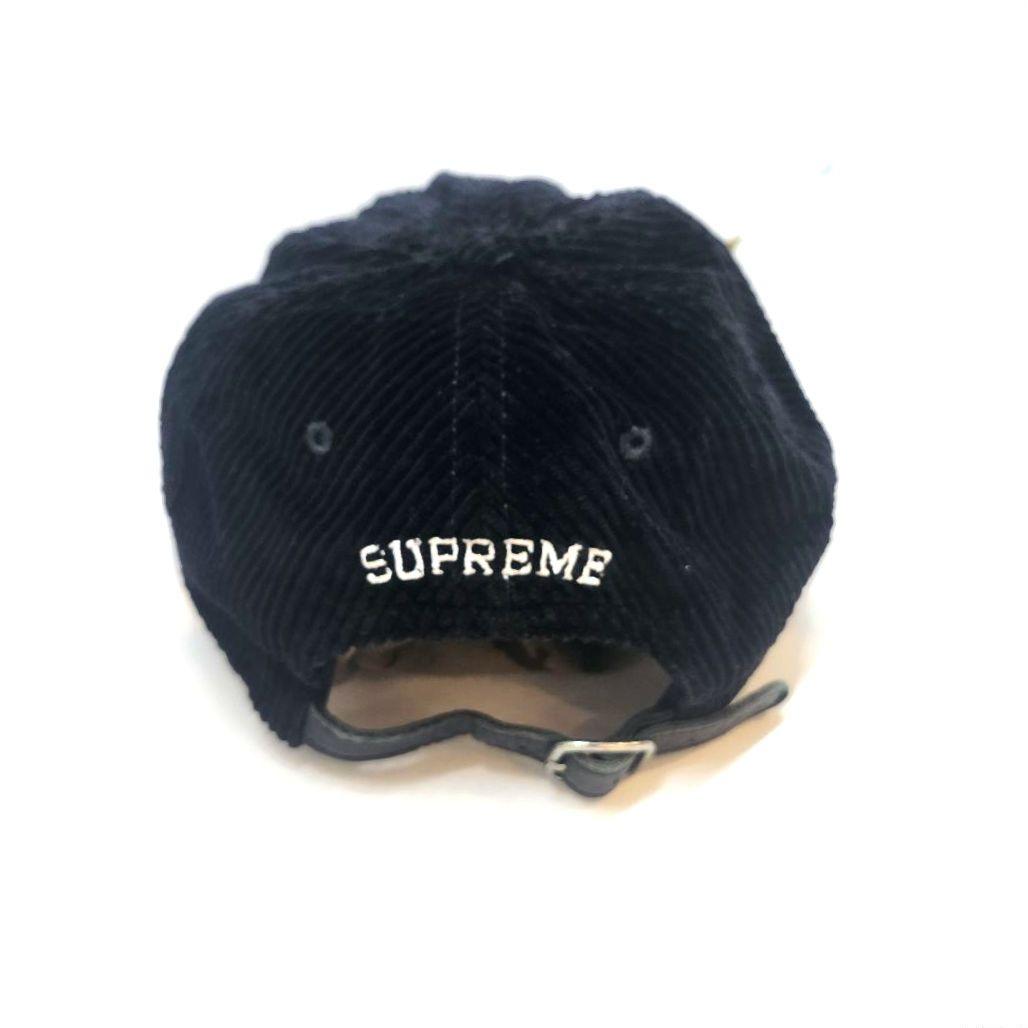 SUPREME 　シュプリーム　コーデュロイ キャップ 　Sロゴ　ブラック