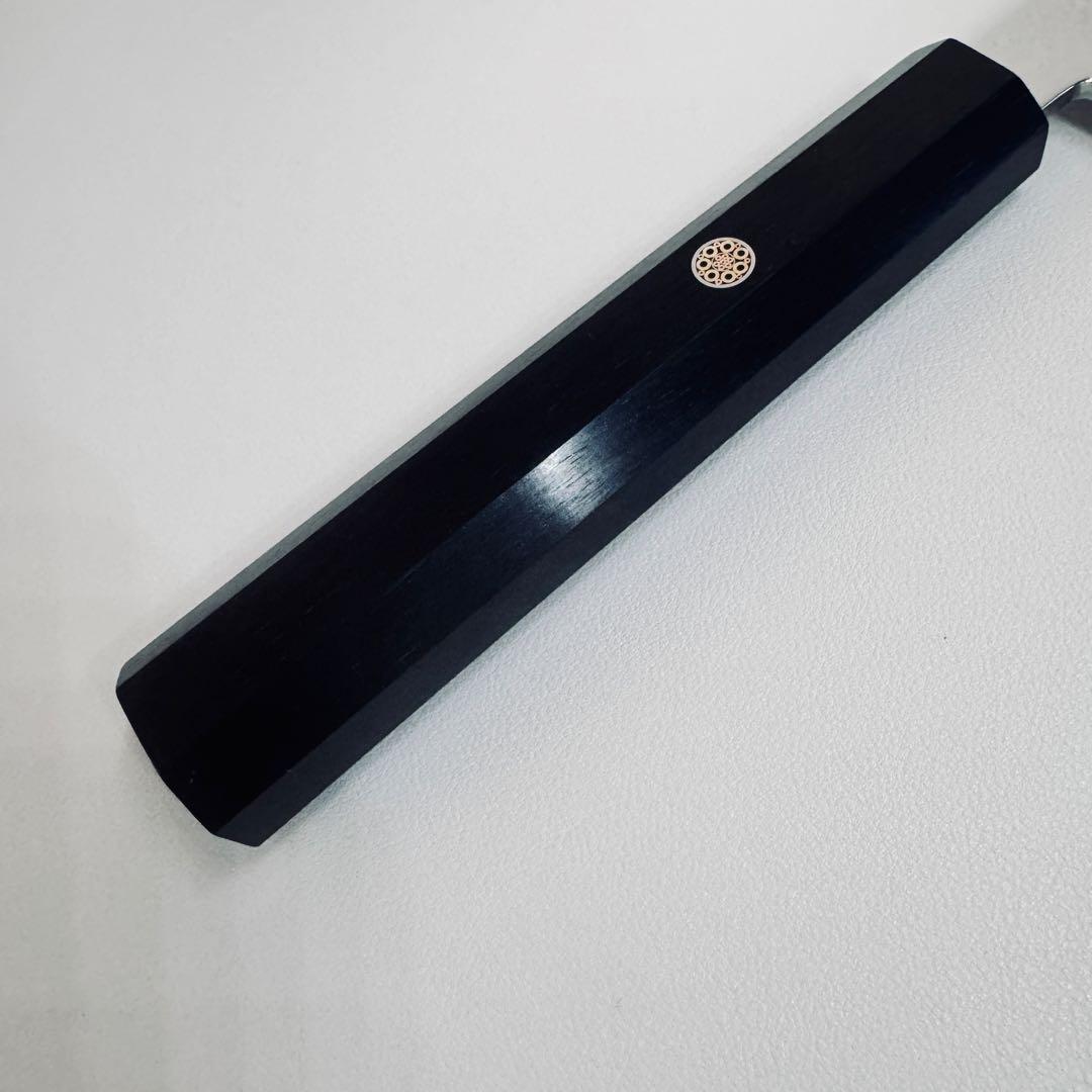 270mm 切付柳刃包丁 鏡面　黒檀八角柄 刺身包丁 全鋼　和包丁【鞘付き】。