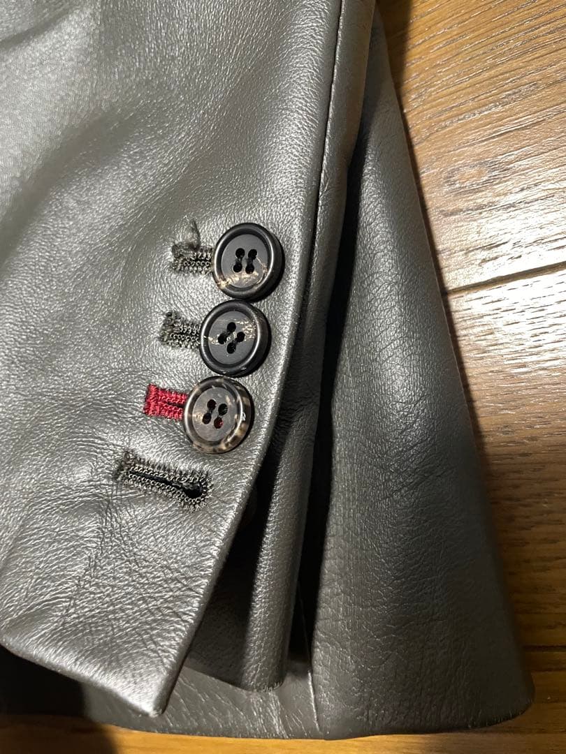 Paul Smithレザー テーラードジャケット 希少なオリーブ色