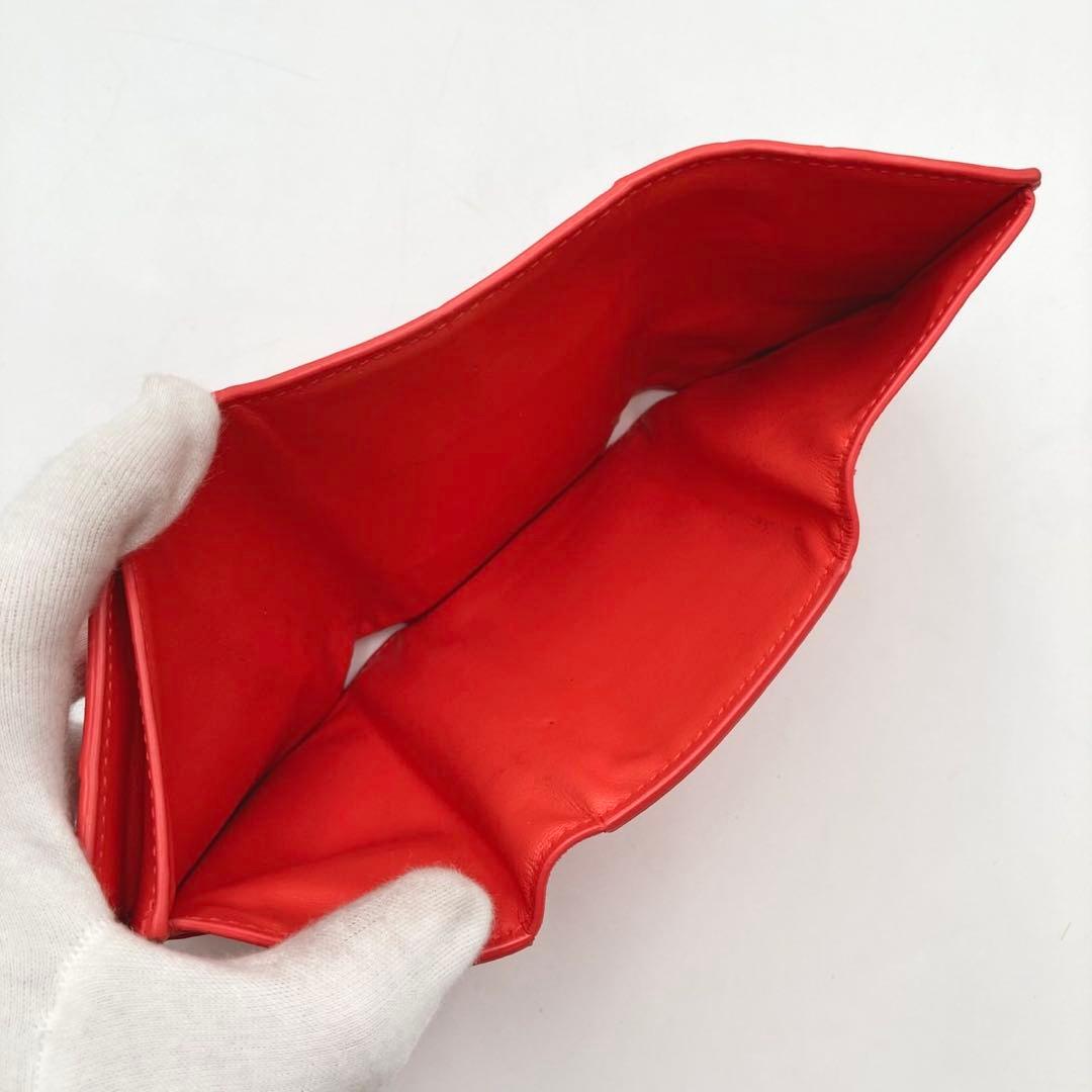 専用品✨ボッテガヴェネタ カセット 三つ折り財布 レザー オレンジ 編み込み