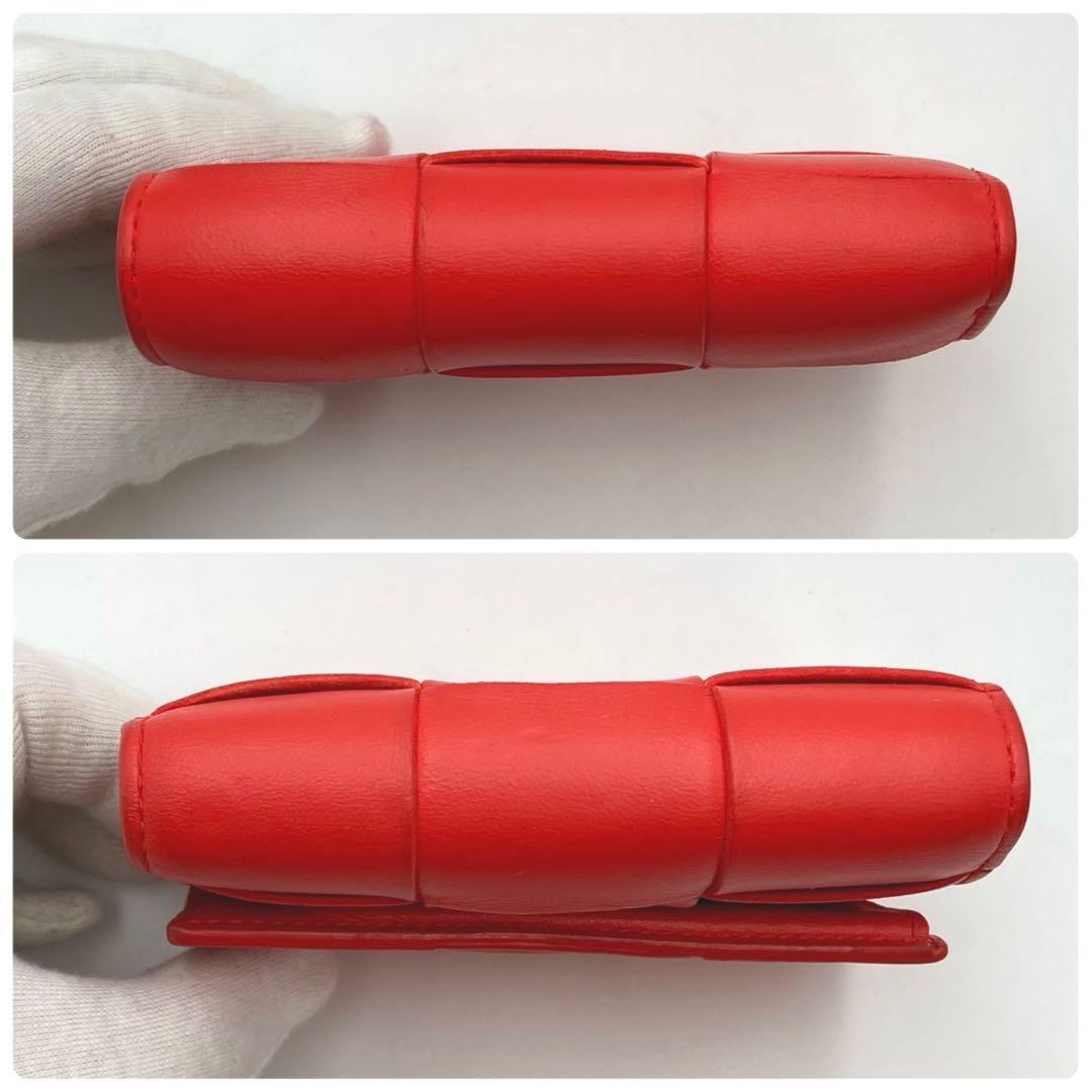 専用品✨ボッテガヴェネタ カセット 三つ折り財布 レザー オレンジ 編み込み