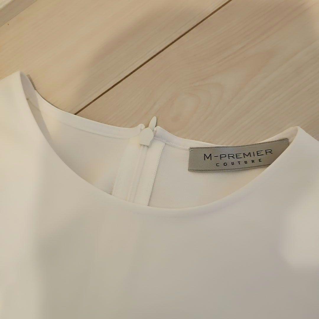 【美品】M-PREMIER COUTURE ポンチギャザースリーブカットソー36