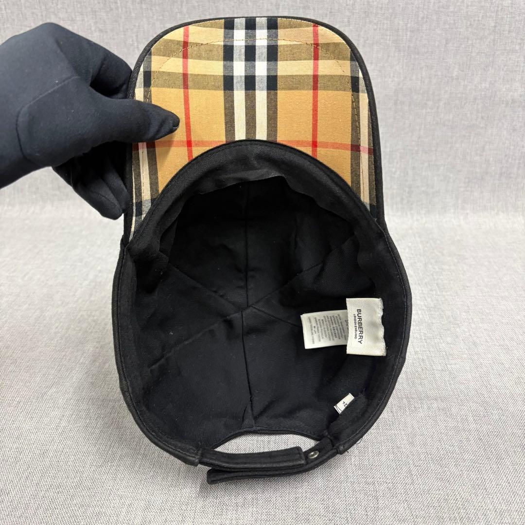 美品BURBERRY LONDON バーバリー TBロゴ キャップ ブラック M