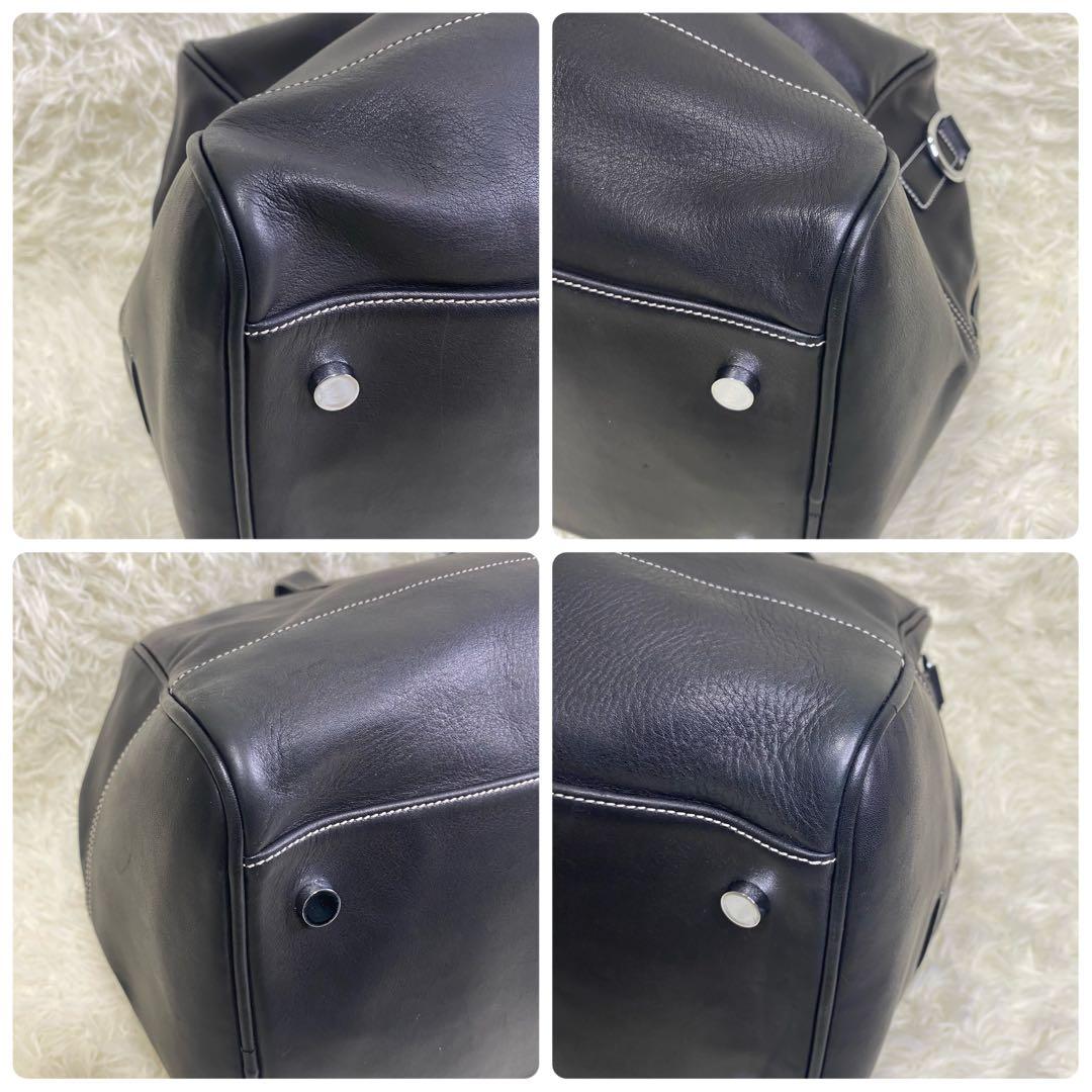 【美品／希少】OLD COACH ボストンバッグ ブラック オールレザー 南京錠