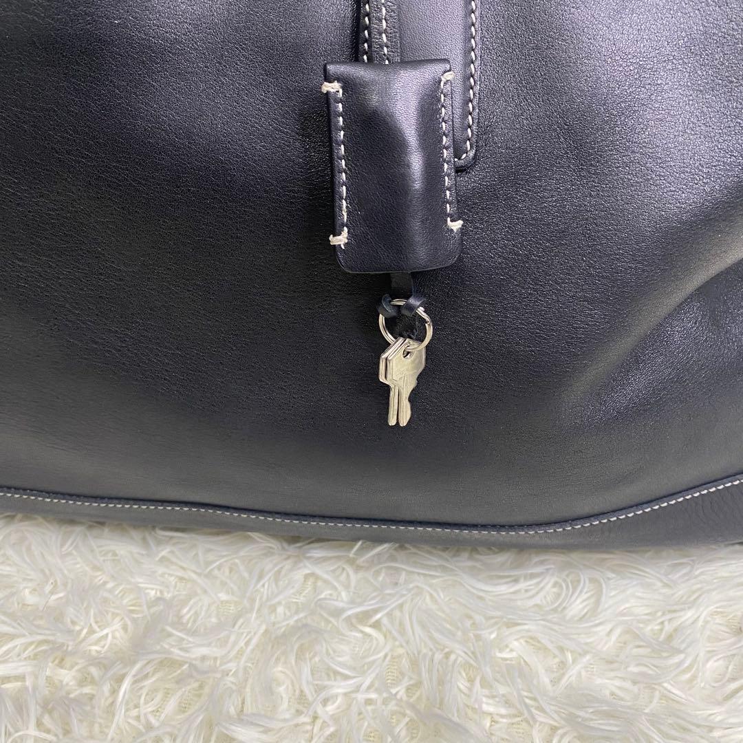 【美品／希少】OLD COACH ボストンバッグ ブラック オールレザー 南京錠