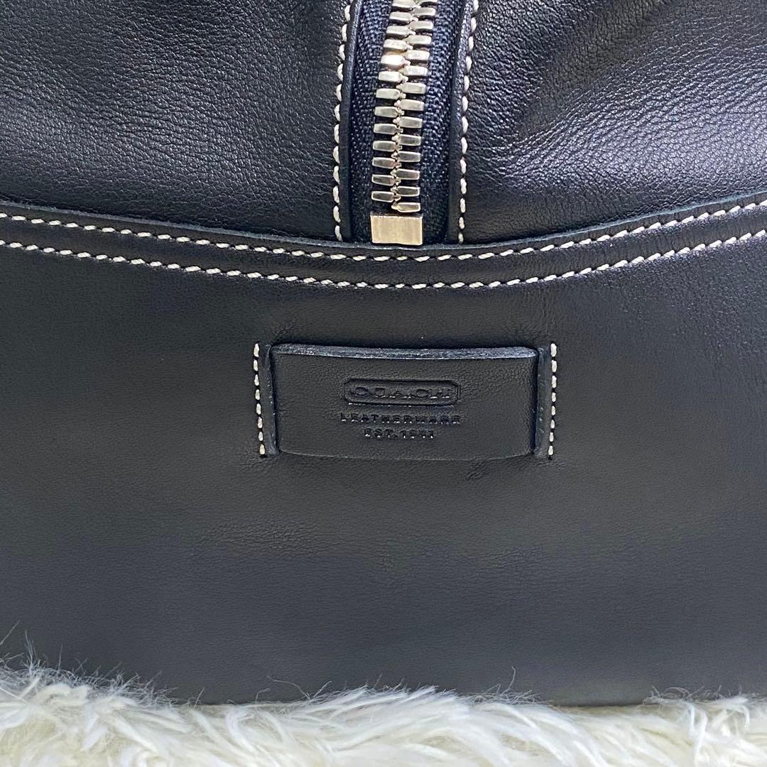 【美品／希少】OLD COACH ボストンバッグ ブラック オールレザー 南京錠