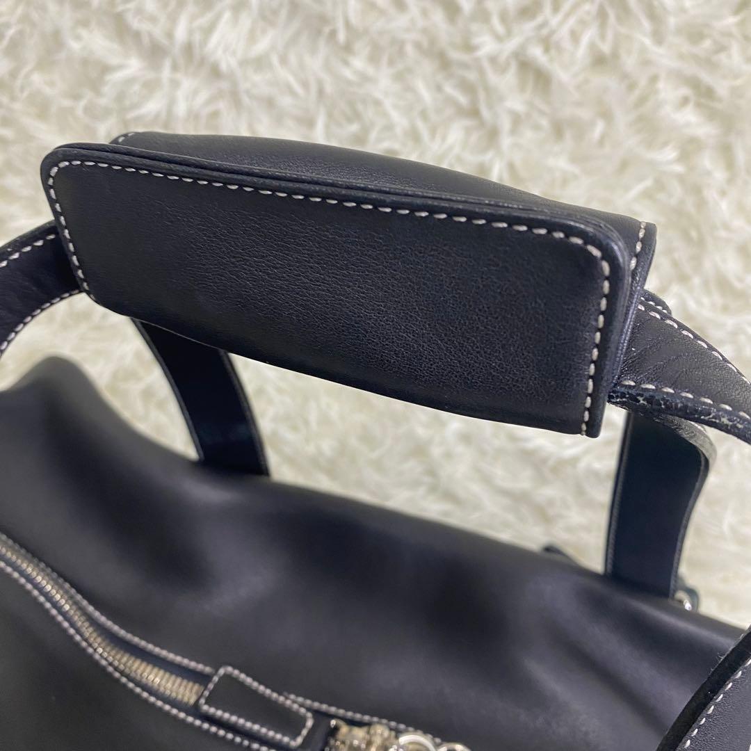 【美品／希少】OLD COACH ボストンバッグ ブラック オールレザー 南京錠