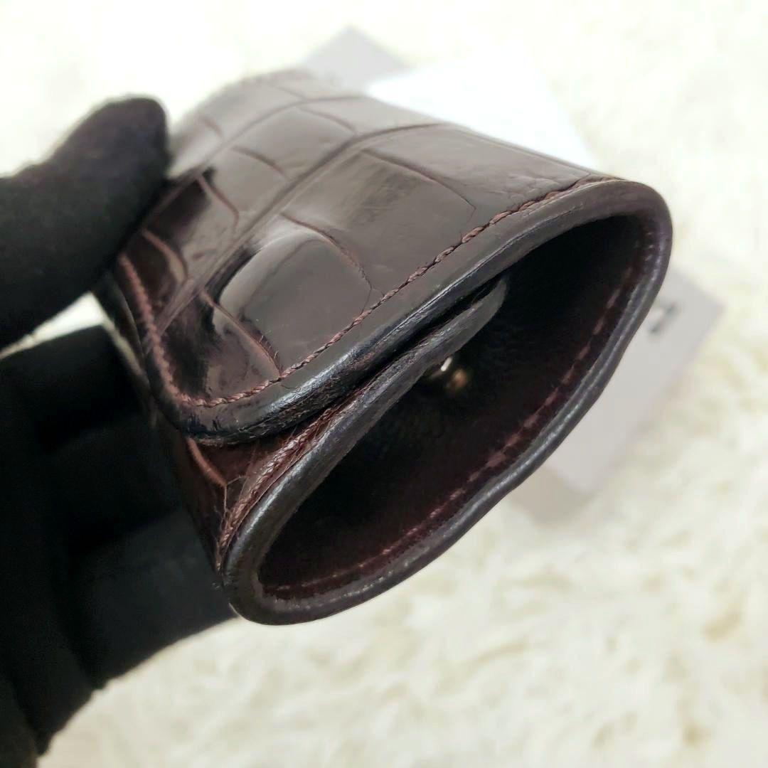 美品 希少モデル ワイルドスワンズ キーケース 付属品有 クリッパー クロコ 茶