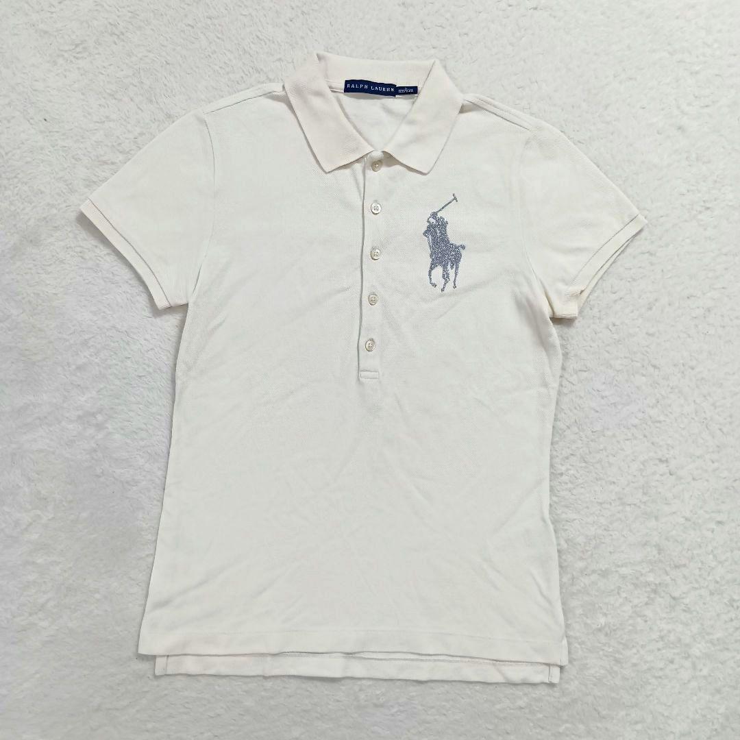 RALPH LAUREN ラインストーンビッグポニー 半袖 ポロシャツ S