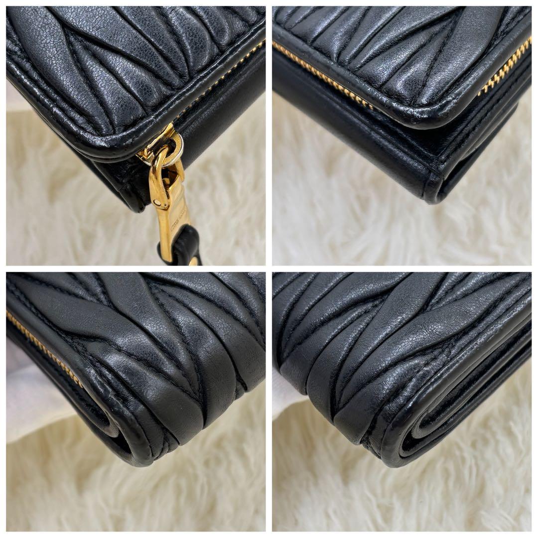 美品♡miumiu ミュウミュウ マテラッセ 折り財布 黒 ブラック