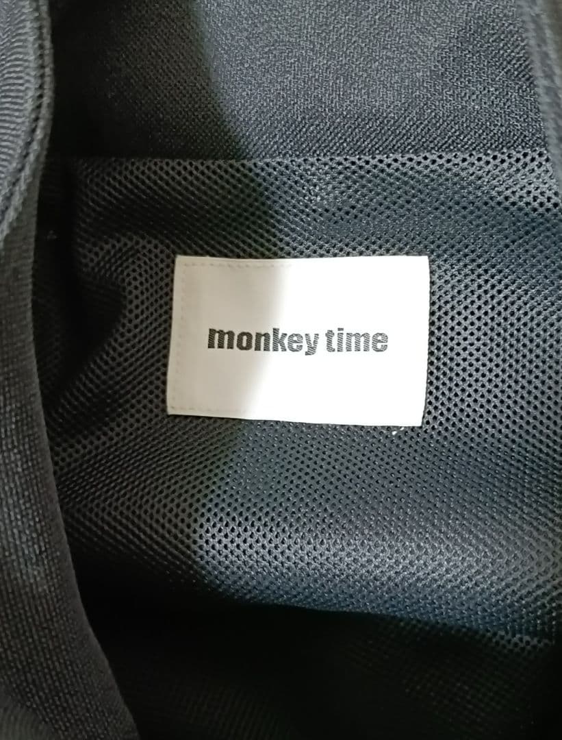 monkey time ポリエステル スタンド カラー ジップ ベスト ブラック