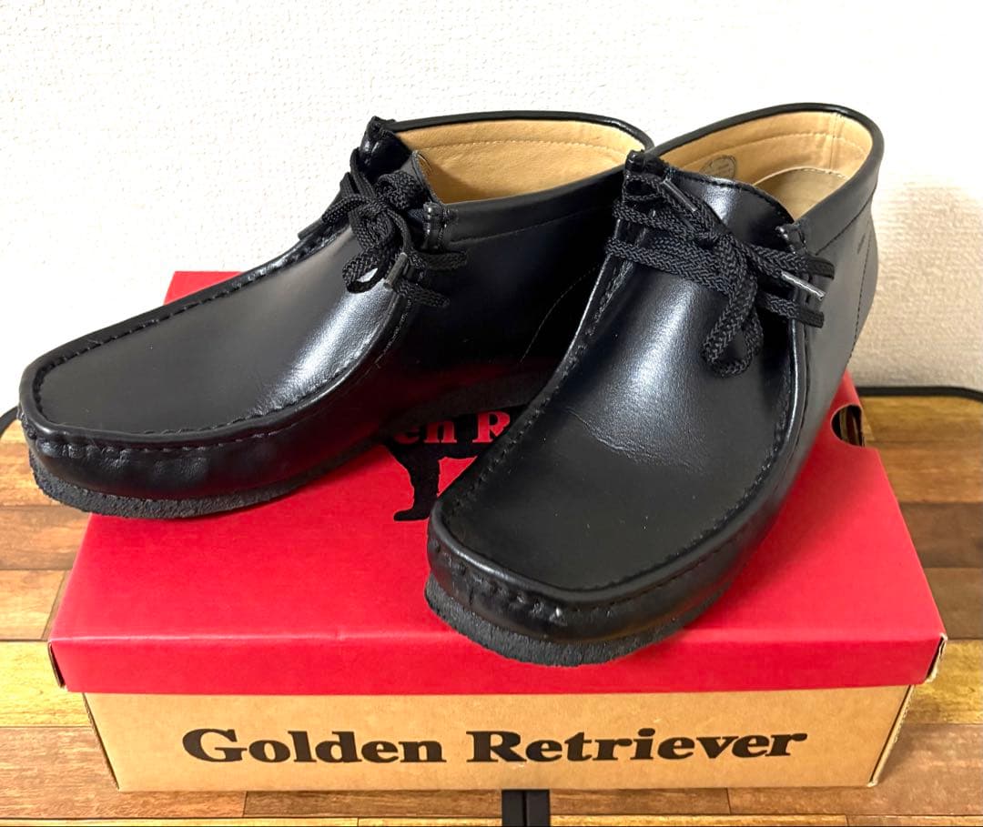 Ｒ*Ｘ様 美品 箱付 ショートブーツ モカシン ブラック 本革 26 ゴールデン